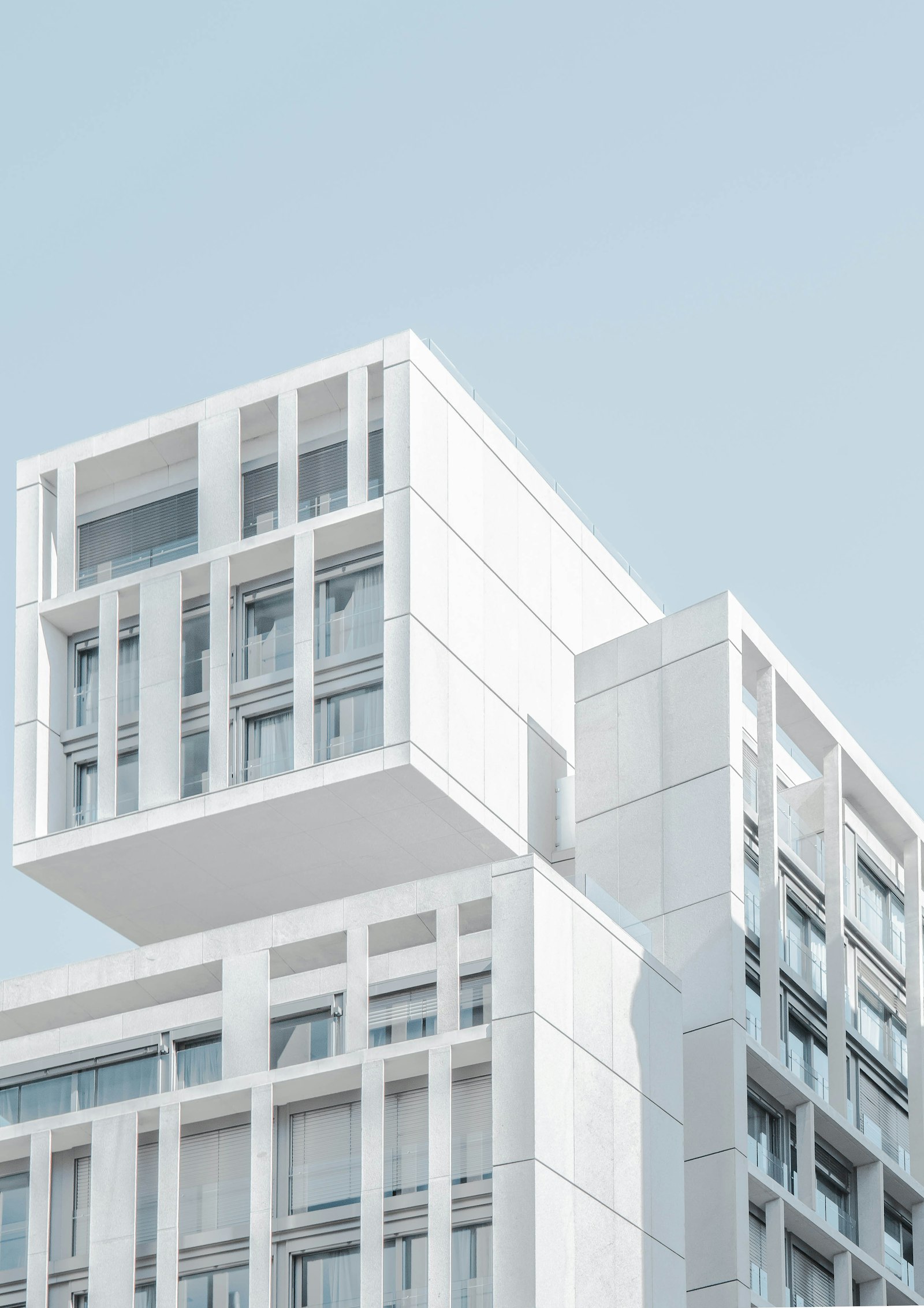 Modern commercial building with flat roof lines